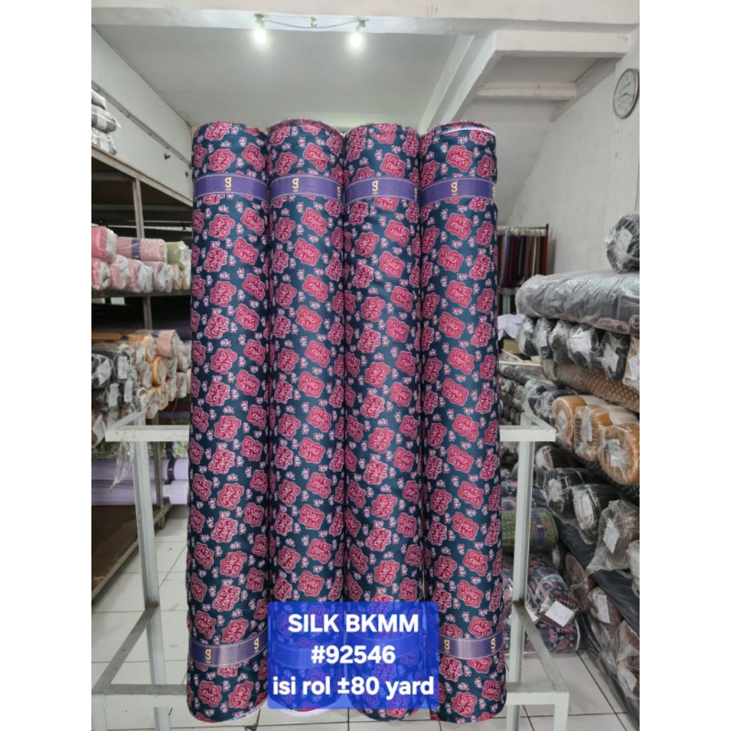 Batik BKMM / Kain Batik BKMM ( Badan Koordinasi maj'lis Ta'lim) / Batik BKMM Semi Sutra Warna Biru/ 