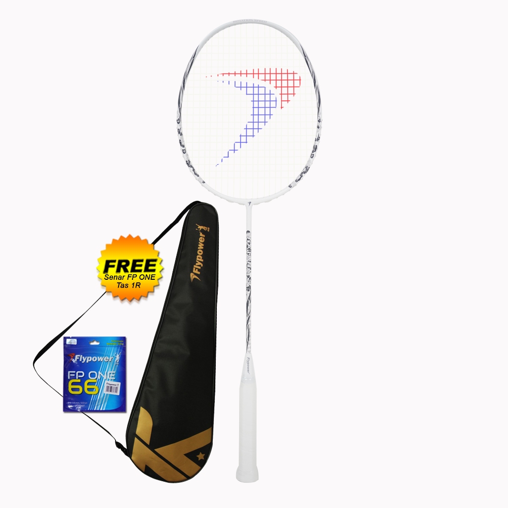 Flypower Natuna 03 Raket Badminton – White | Offensive | Stiff | Max 30 lbs