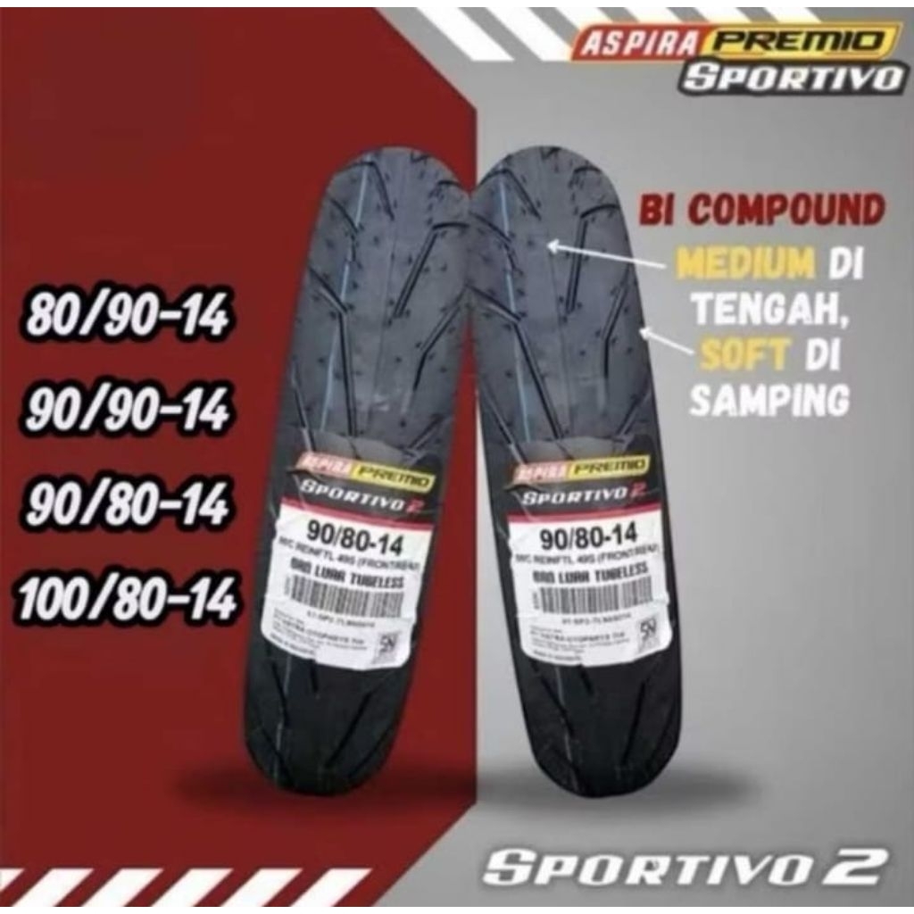 BAN TUBELESS ASPIRA PREMIO SPORTIVO 2 RING 14