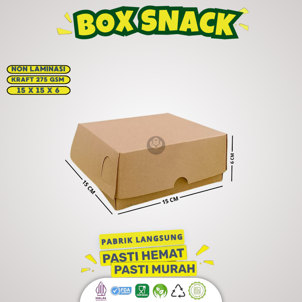 Snack Box 15x15 / Dus Kue / Kotak Kue / Box Dus Kotak Kue Pizza 15x15 / B34K1