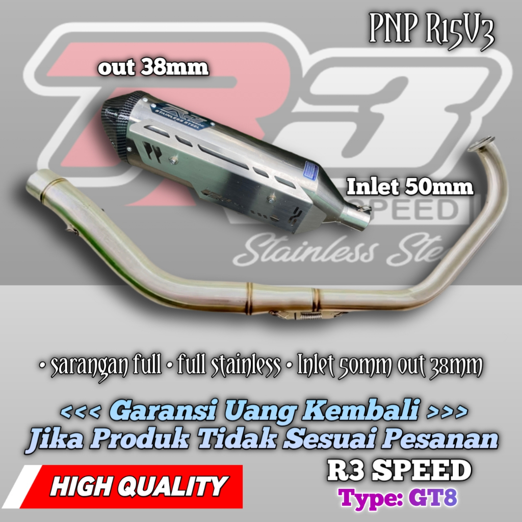KNALPOT R3 SPEED GT8 FOR YAMAHA R15 V3