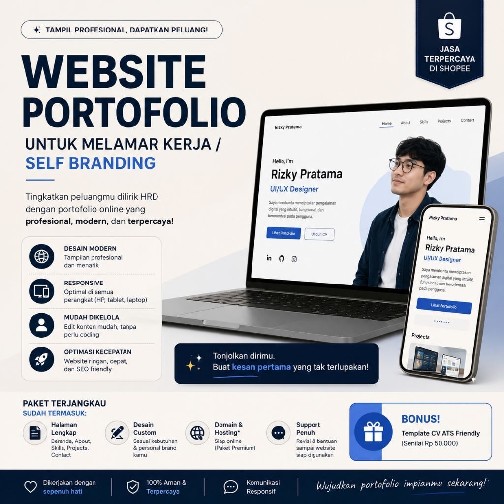Jasa Pembuatan Website Portofolio Profesional | CV Digital ATS Friendly