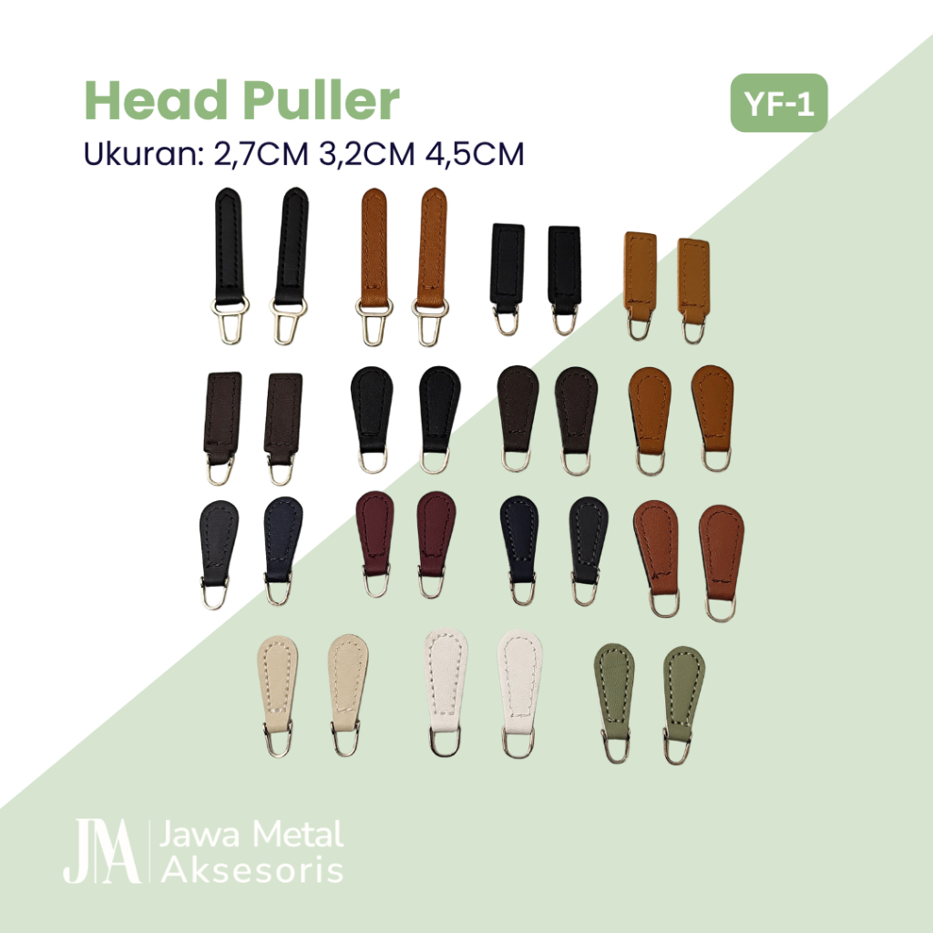 Puller Kulit Sintetis Tarikan Tas Tas Resleting Zipper Tarikan Resleting JMA PU Zipper Pulls YF-1