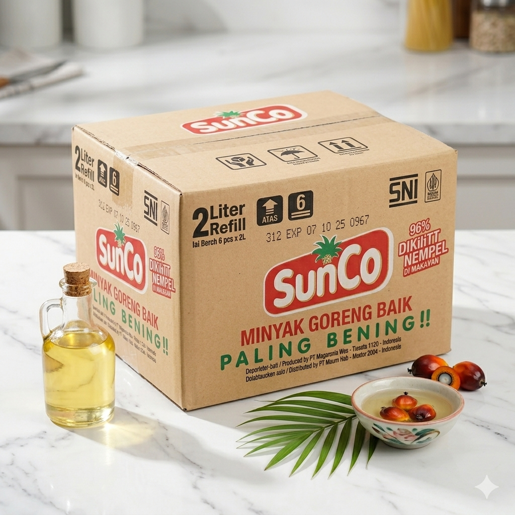 sunco 2liter /minyak goreng sunco 1dus (2literx6pcs)
