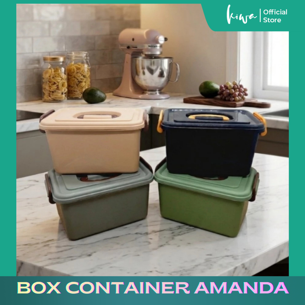Container Serbaguna Box Container Amanda Plastik Hitam Box Kontainer Mini Storage Box 8L Plastik