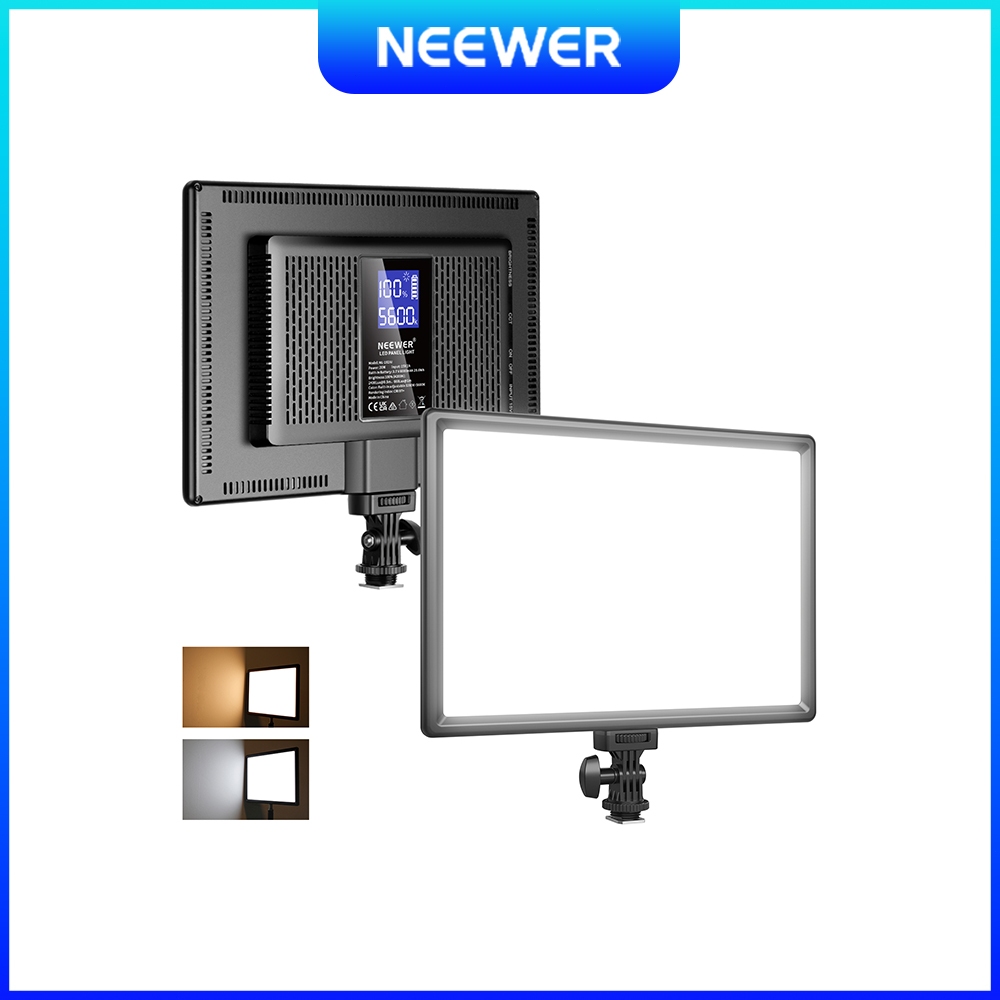 NEEWER 192 LED Video Light Panel with 4000mAh Battery & Cold Shoe Adapter, NL-192AI