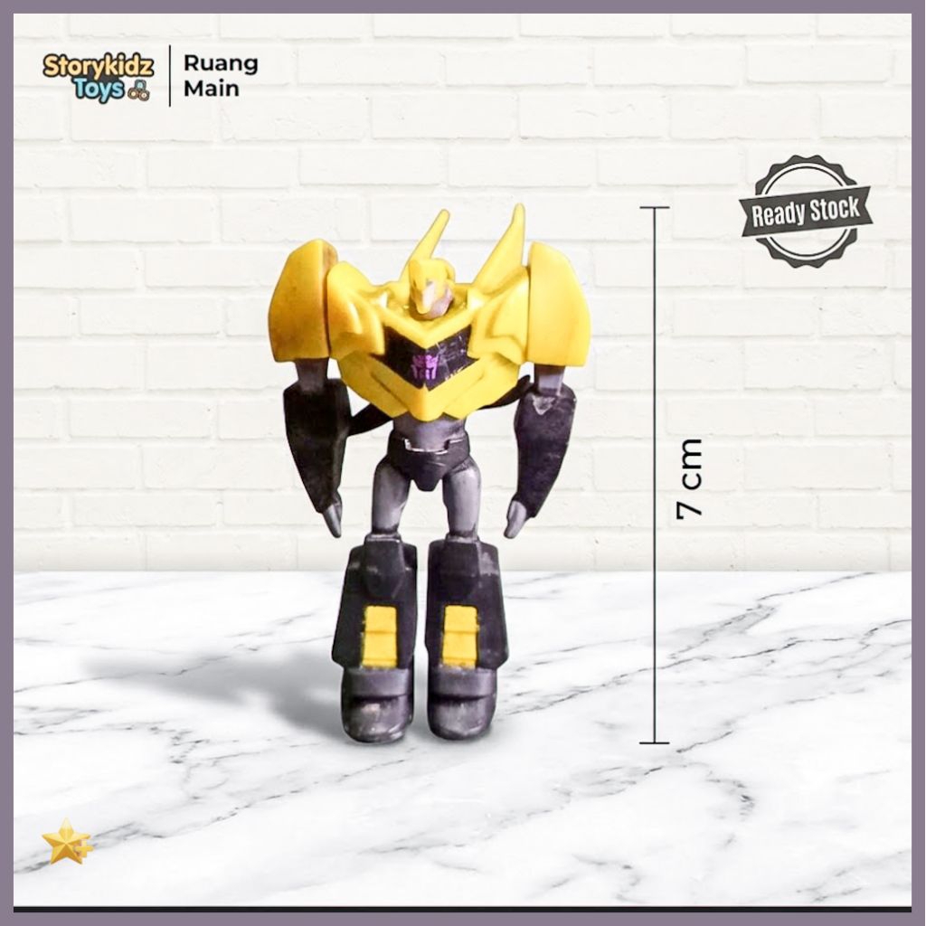 Mainan Robot Transformers Bumblebee Kecil Action Figure Robot Kuning