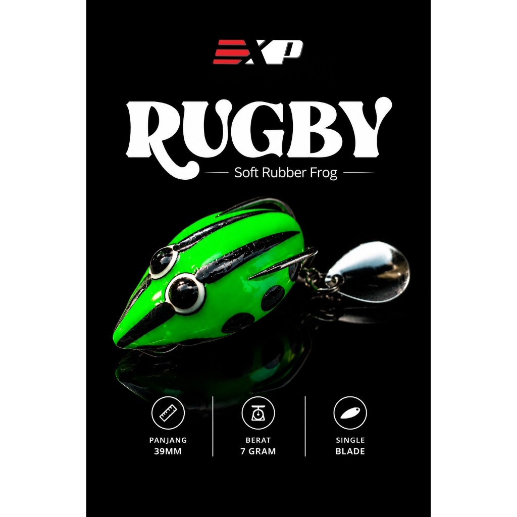 EXP RUGBY FROG soft frog umpan casting umpan gabus kodok tiruan umpan tiruan karet asli