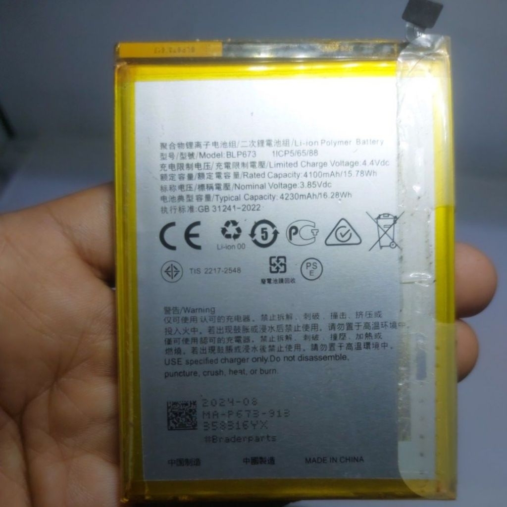 BATERAI LOKAL OPPO A7 BEKAS COPOTAN