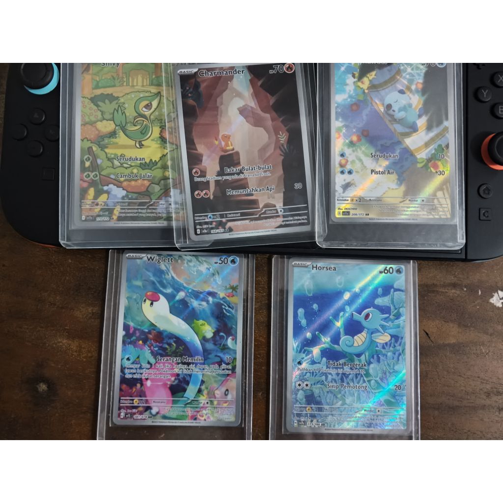 Bundle Pokemon TCG Indonesia AR Charmander-Snivy-Oshawott-Wigglett-Horsea