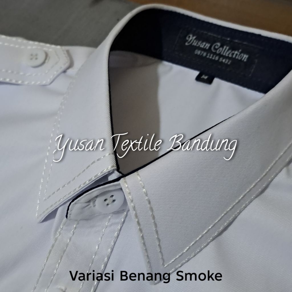 ‎(Khusus Benang Smoke Pdh Putih) seragam PDH putih semi wool quality premium anti kusut pria