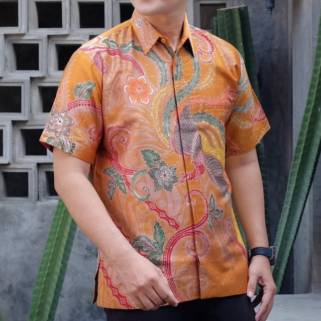 Baju Batik Tulis Pria Lengan Pendek Lapis Furing Tebal Halus Adem Premium || Kemeja Batik Pria Forma