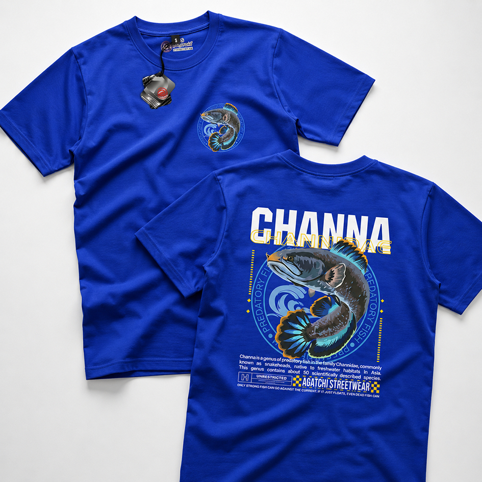 Baju Kaos Atasan Anak Laki-laki Streetwear Channa Channidae Ikan Predator Fish