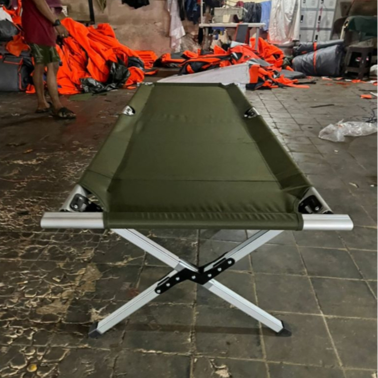 Velbed Aluminium Tempat Tidur Lipat Portable Folding Bed Ranjang Darurat Outdoor TNI