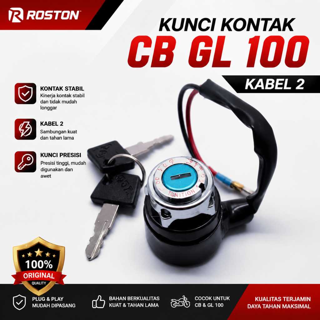 Kunci Kontak Honda CB100 GL100 Kabel 2 Kunci Kontak CB GL 100 Plug Play Original