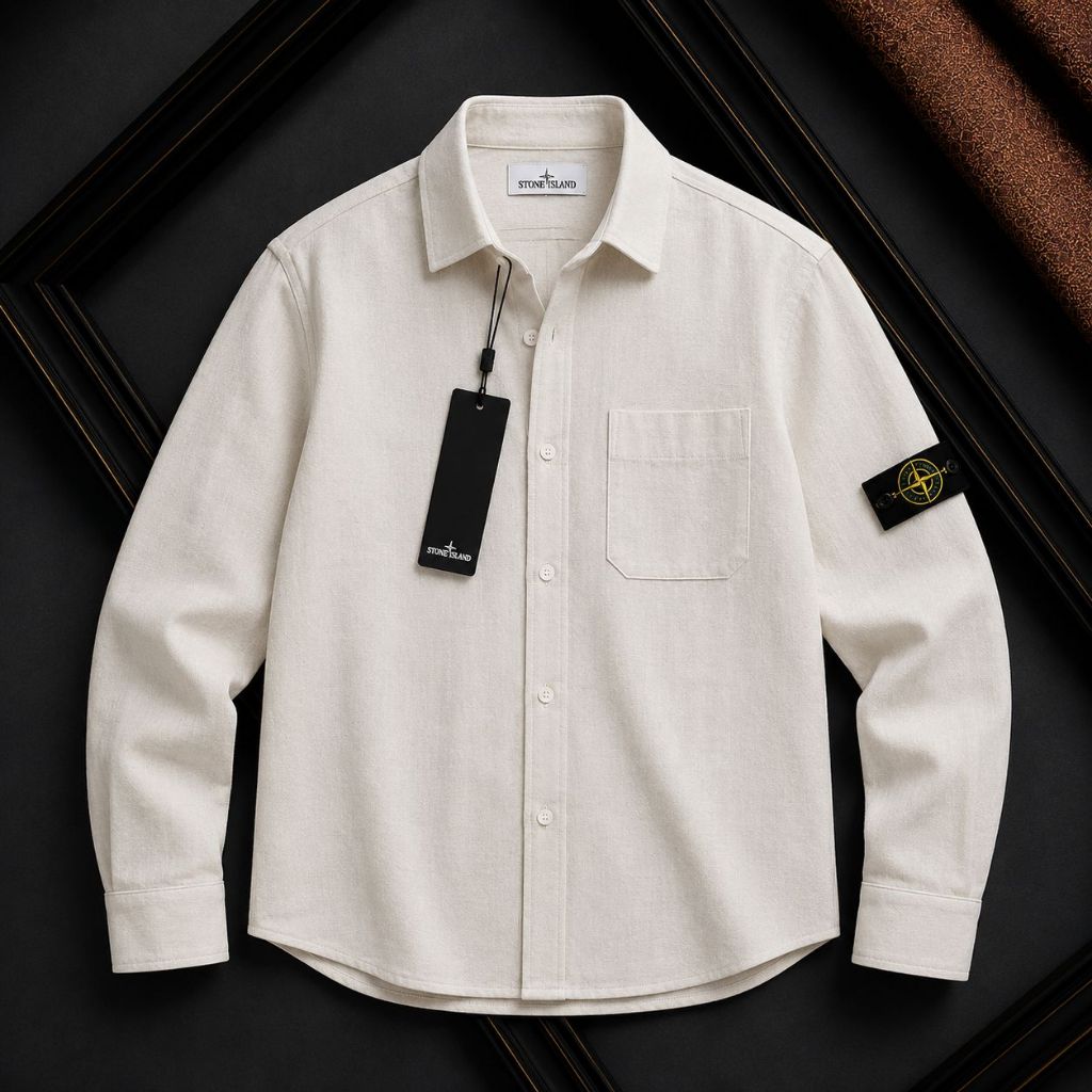Kemeja Long Slave Linen stone island full tag