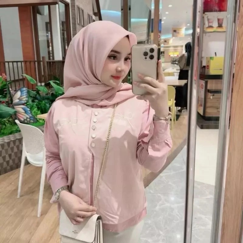 Meisya Kemeja Semi Vest Bordir Pita Korean Style