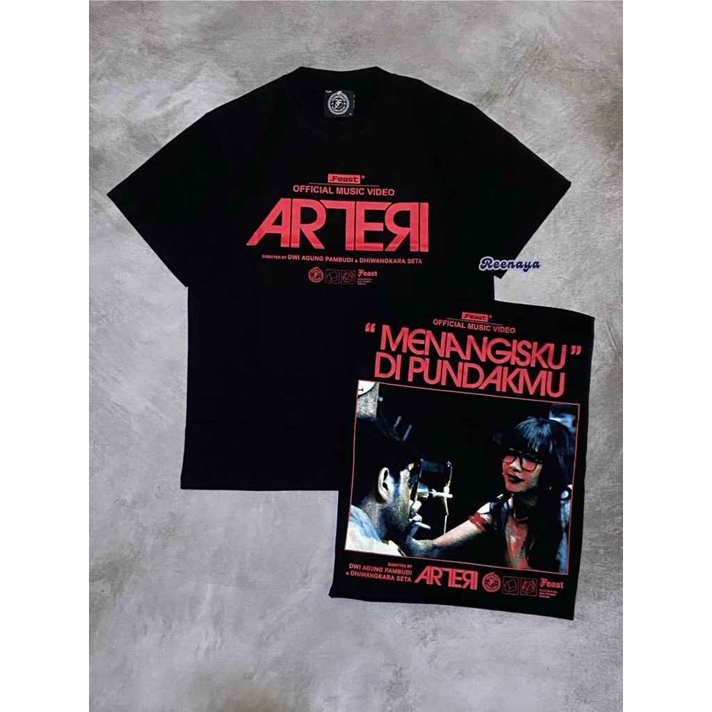 Kaos .Feast - Arteri "Menangisku Di Pundakmu" Official Music Video Merchandise T-Shirt Black