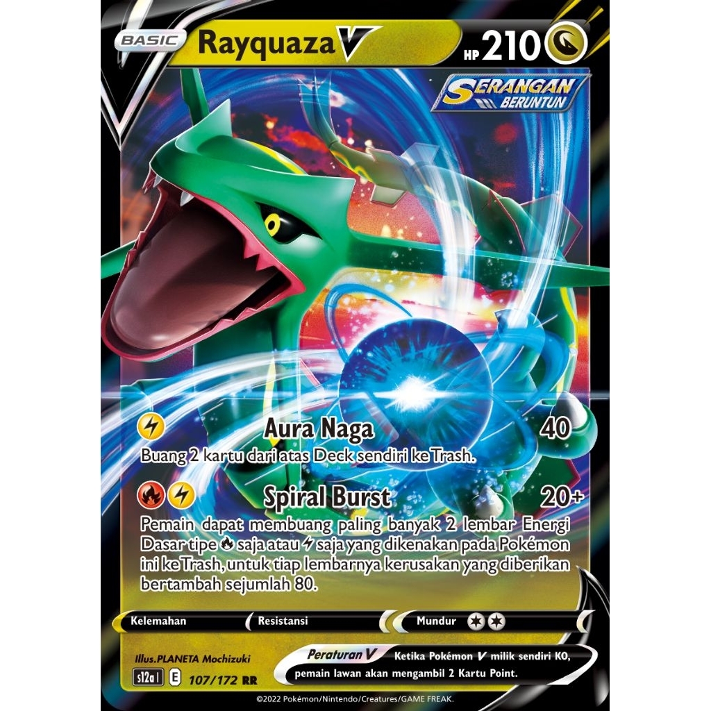 kartu pokemon asli 100%, rayquaza v serangan beruntun, kelangkaan RR