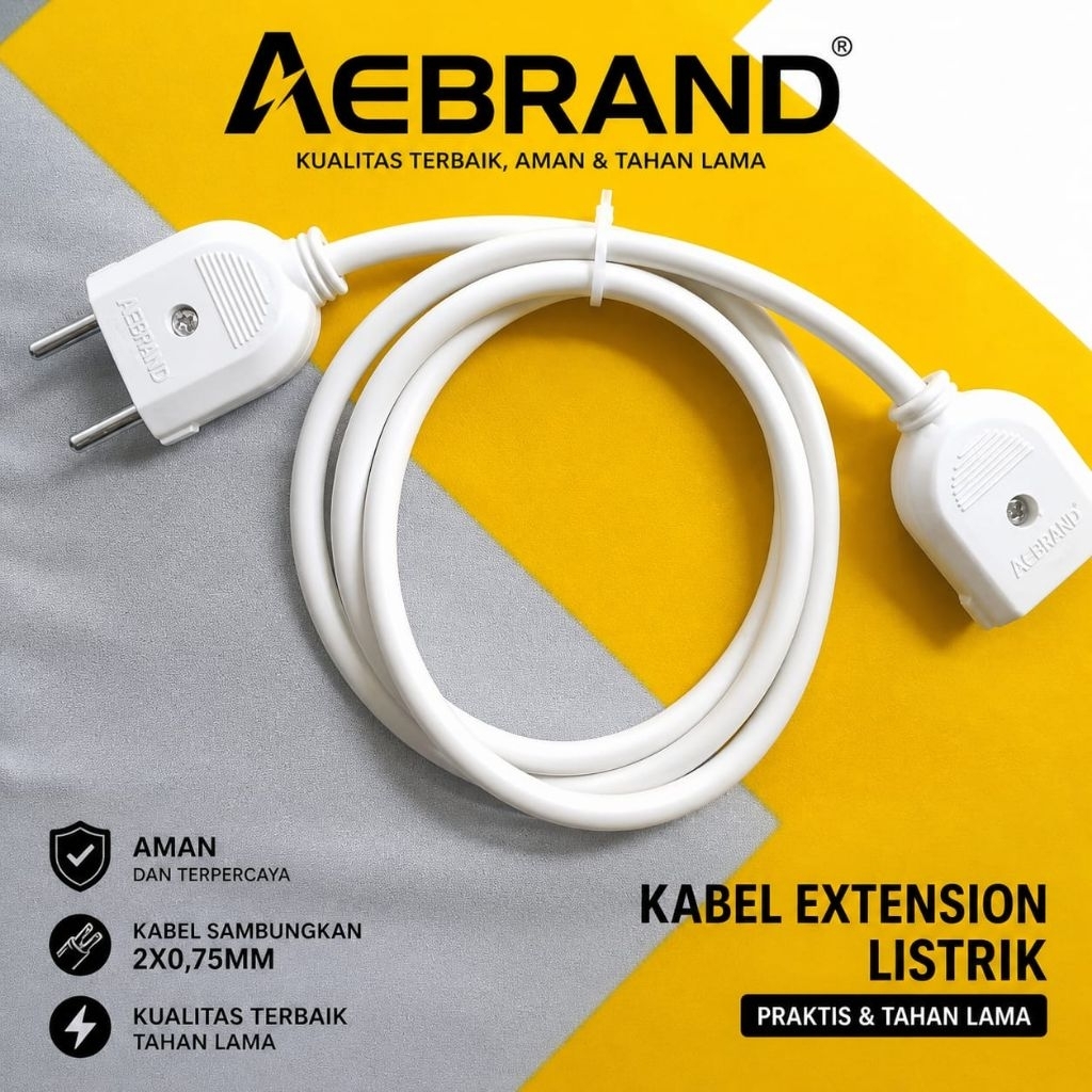 AEBRAND Sambungan Kabel Listrik / Kabel Power Listrik Extension / KABEL EXTENSION LISTRIK SAMBUNGAN 