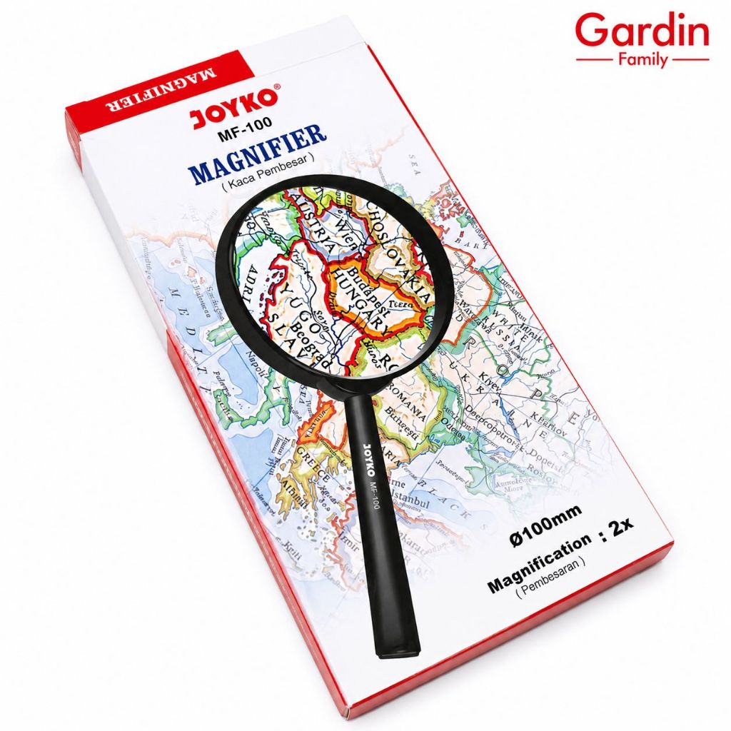 Kaca Pembesar D100mm Lup Kaca Magnifier Glass Zoom 2X Joyko MF-100 | Lup Pembesar Kaca Jernih