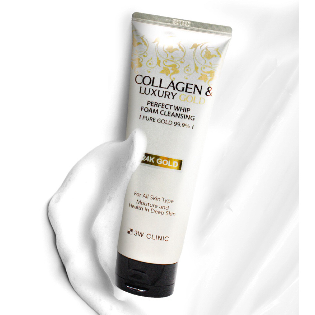 3W Clinic Collagen & Luxury Gold Perfect Whip Foam Cleansing
