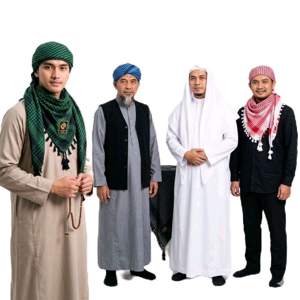 Sorban Premium Keffiyeh Syal Pria Muslim Motif Kotak Arab Haji Umroh