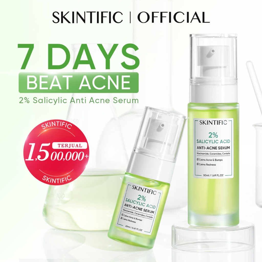 SKINTIFIC -  Salicylic Acid Anti Acne Serum | Acne Treatment Solution Melembabkan  Menghilangkan Bek