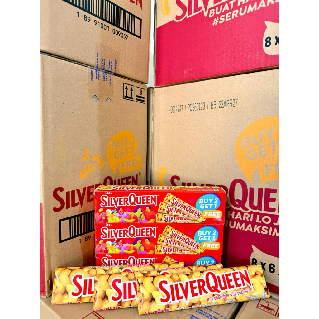 SilverQueen Milk Chocolate with Cashew 65gr | Coklat Susu Kacang Mete Original