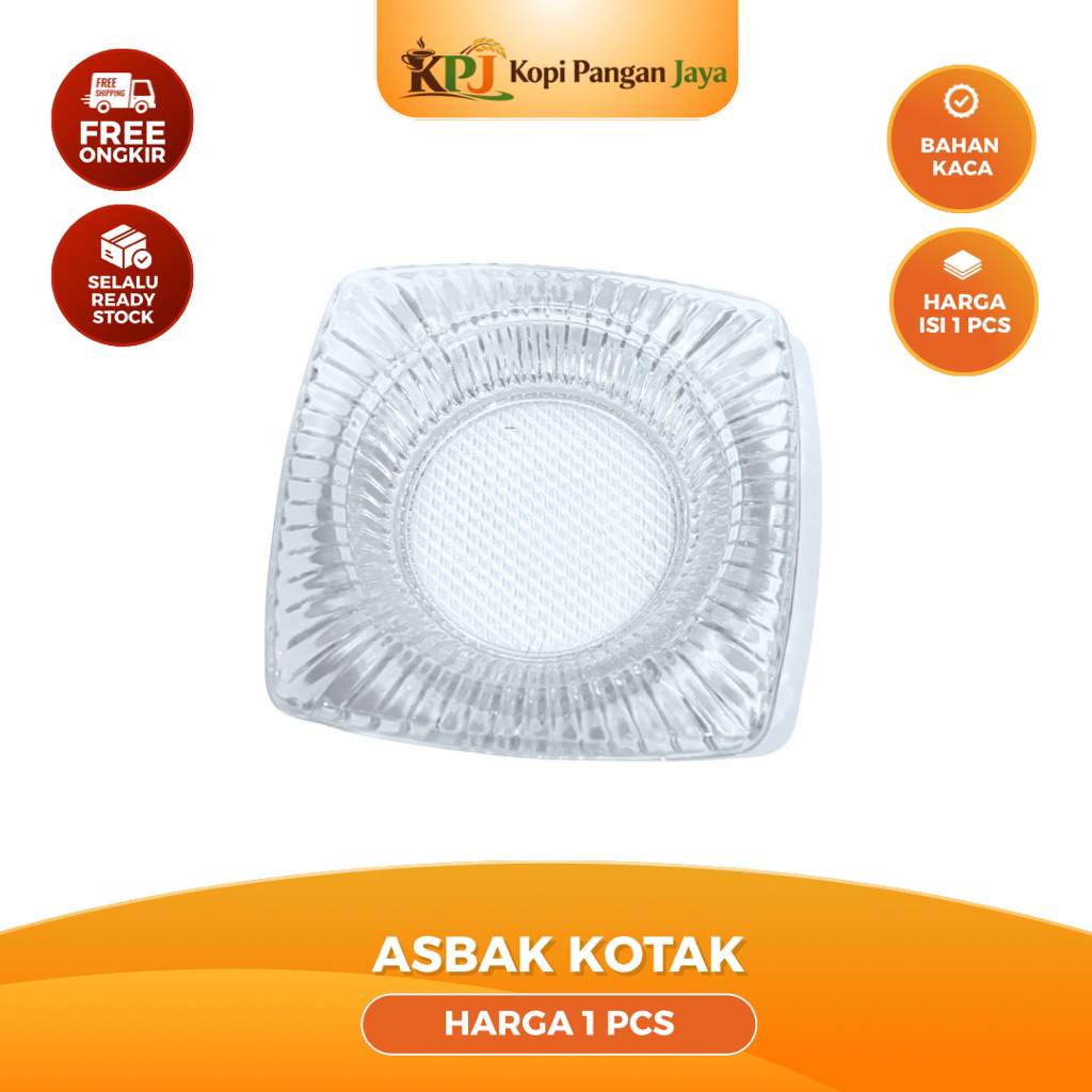ASBAK KACA KOTAK TEBAL - Asbak Kantor Asbak Souvenir