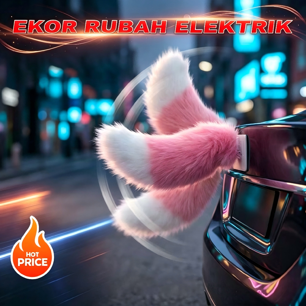 Pengiriman dalam 24 jam Ekor Rubah & Ekor Kucing Goyang Elektrik Remote Control Aksesoris Motor Modi