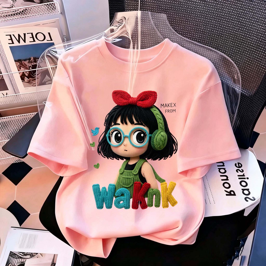 JiOJiO Kaos Anak Pendek Pink Print Gadis Lucu Viral TikTok pakaian anak baju anak perempuan baju ana