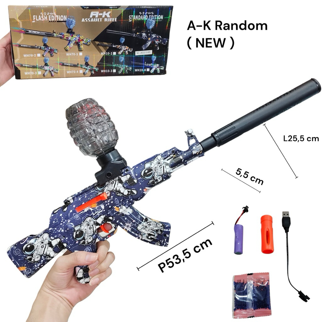 1260 mainan pistol gel blaster electric anak laki laki / mainan tembakan pistol M416 gel blaster ana