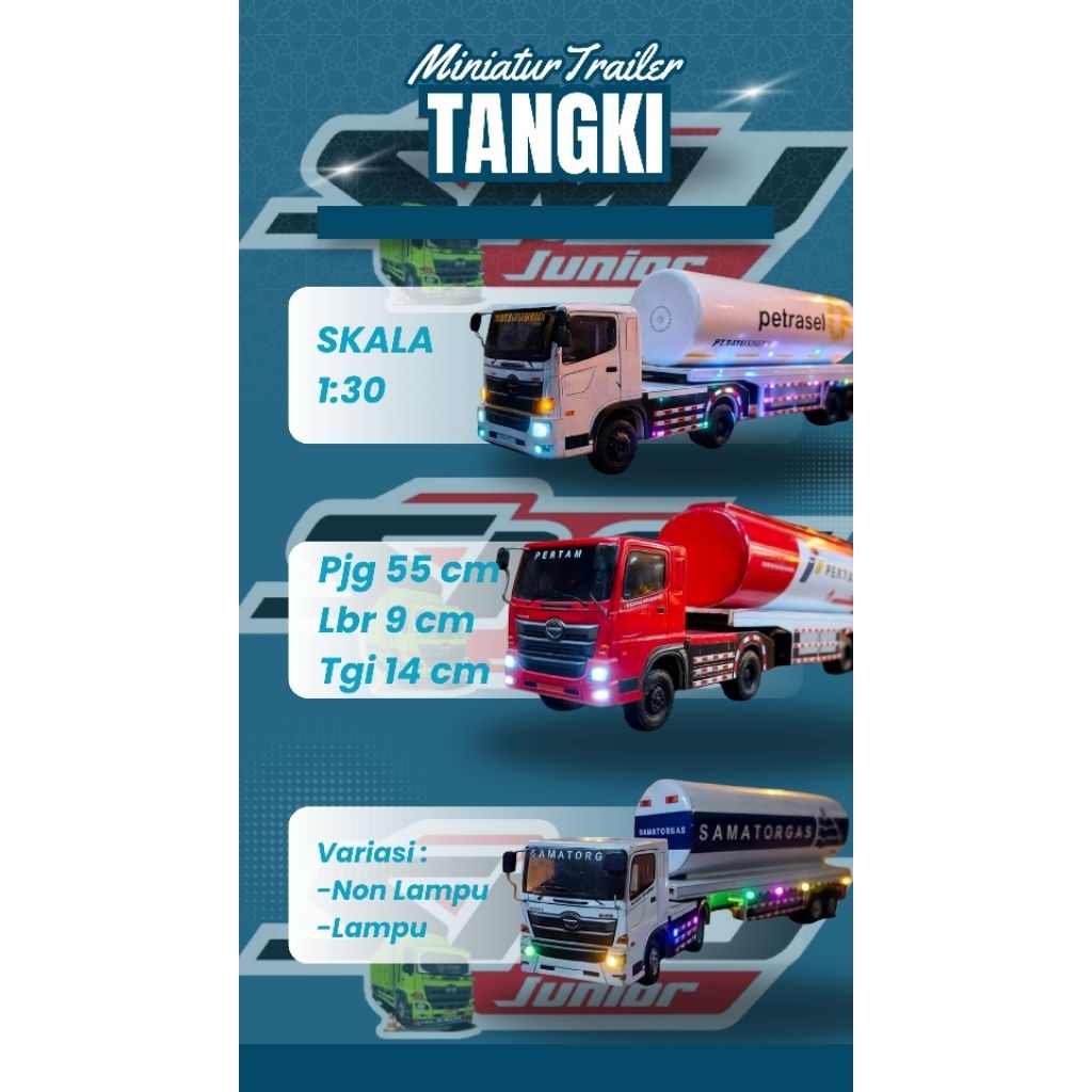 Miniatur Truk Trailer Tangki mainan edukasi anak Mainan Tangki