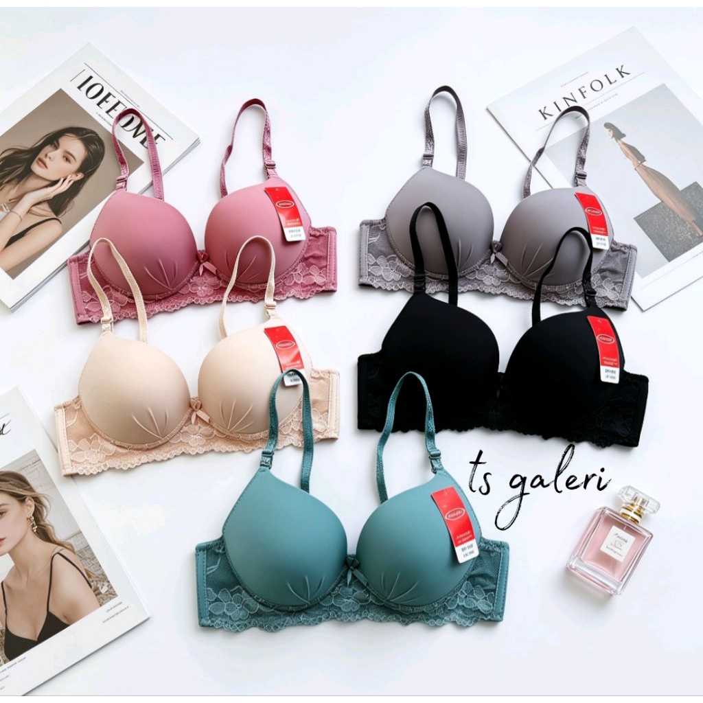 Bra 8767 Bra kawat cup C Bra push up kancing 3 ukuran 36.38.40.42