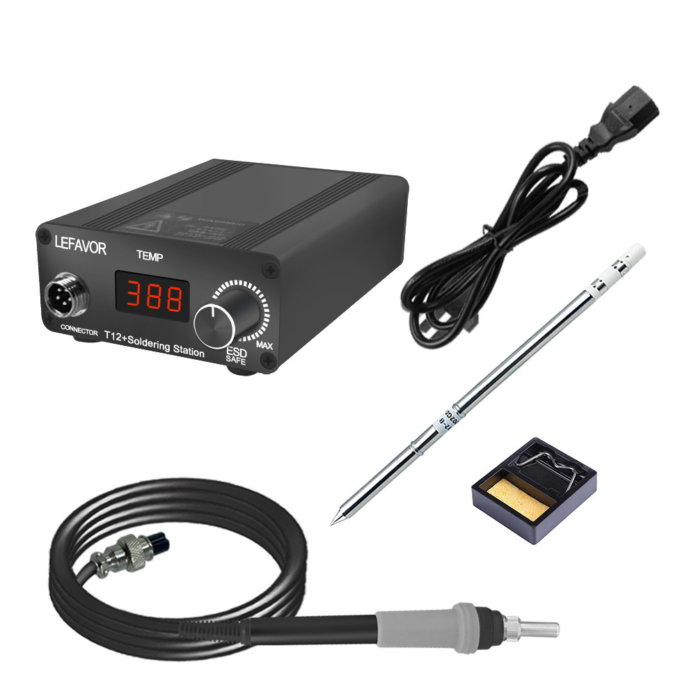 Solder Station T12 LK digital Lefavor LED layar kecil besi las elektronik versi DC baru besi Digital