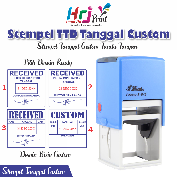 Stempel Tanda Tangan Nama Tanggal | Stempel Tanggal Tanda Tangan Custom | Stempel Tanggal dan Nama