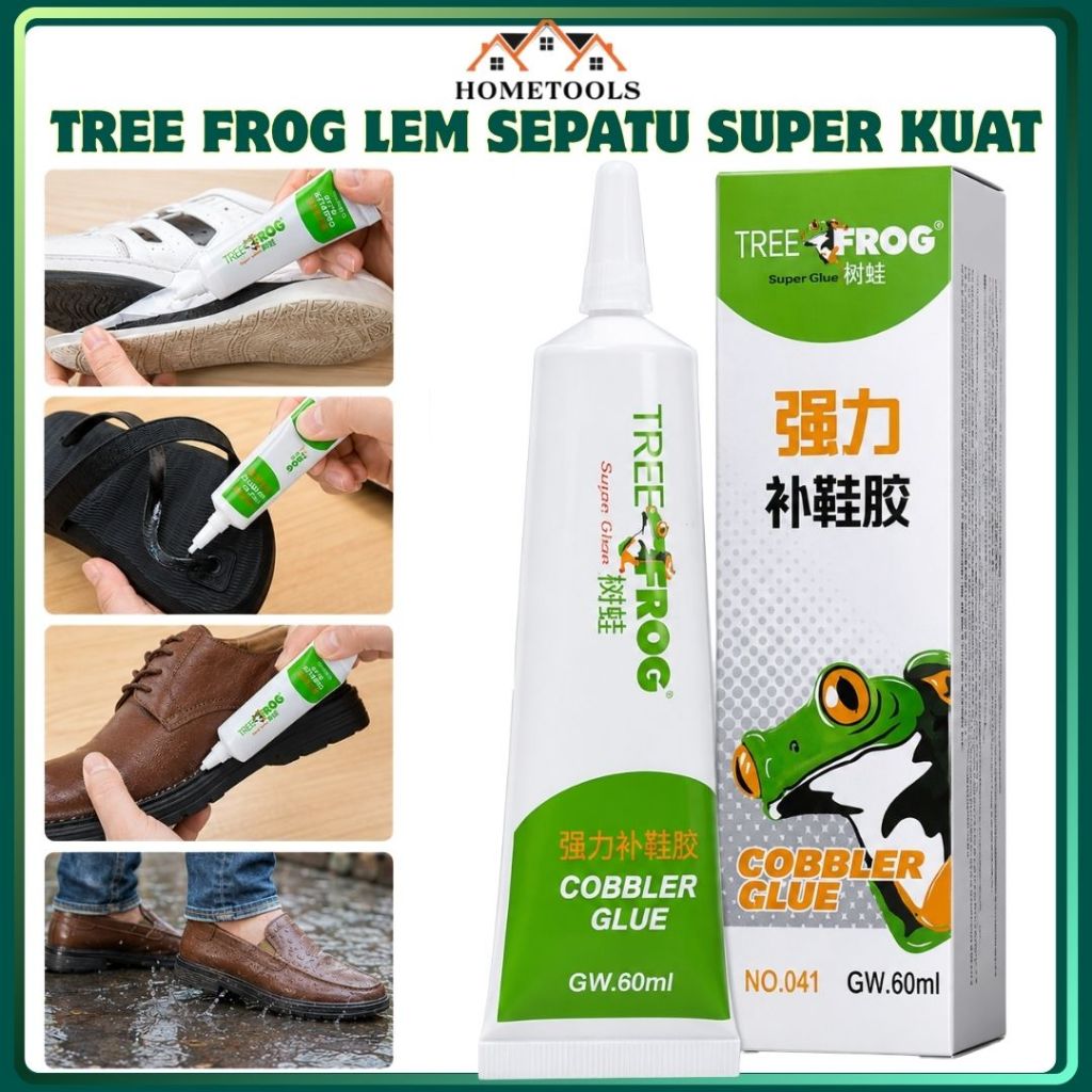 Tree Frog Lem Sepatu Super Kuat – Lem Sepatu Tahan Air Cepat Kering, Perekat Sepatu Kulit Karet Sol 