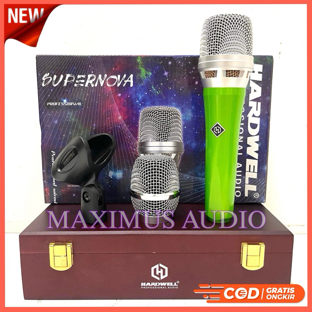 Promo Mic Kabel Hardwell Supernova Original Hijau kabel mic hardwell supernova +Wooden Box