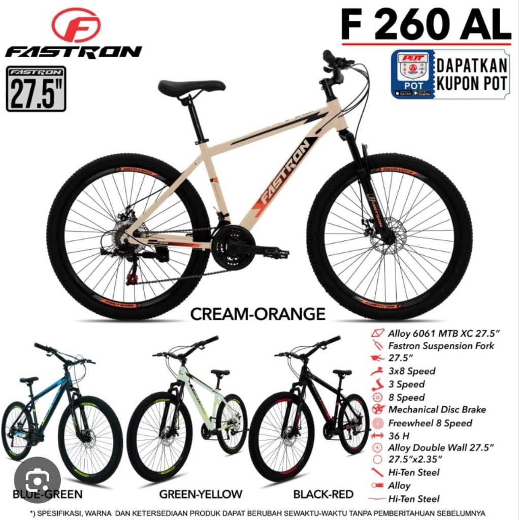 Sepeda Mtb 26 27.5 Fastron 260 AL Alumunium
