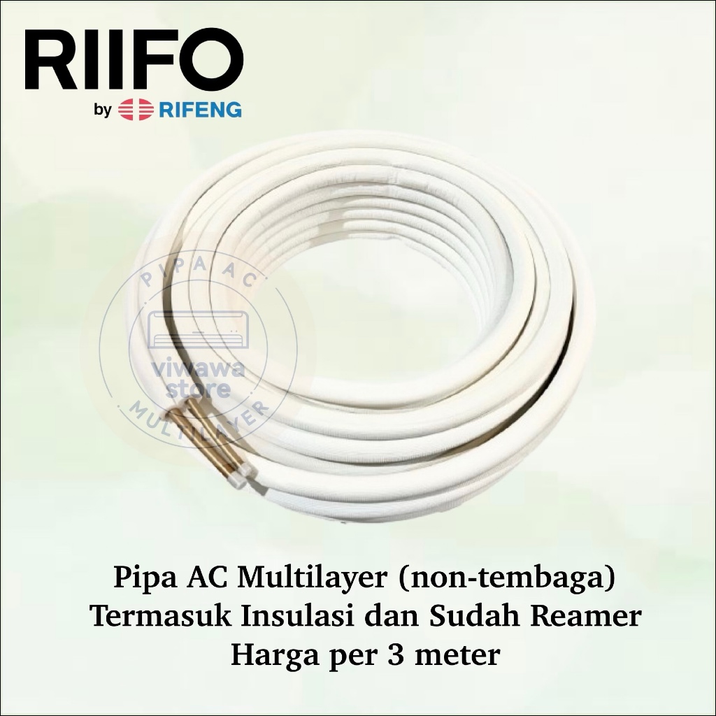 RIFENG - Pipa Sudah Reamer 3 meter - Pipa AC Multilayer (non-tembaga) termasuk Insulasi