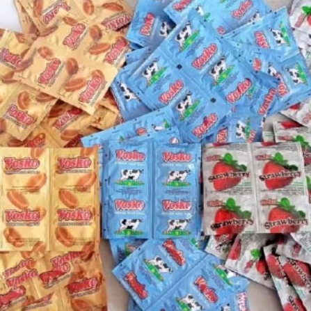 PERMEN VOSKO JADUL RASA SUSU, JERUK, STRAWBERRY, COKLAT