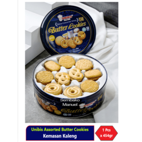 Unibis Assorted Butter Cookies Kaleng 454gr
