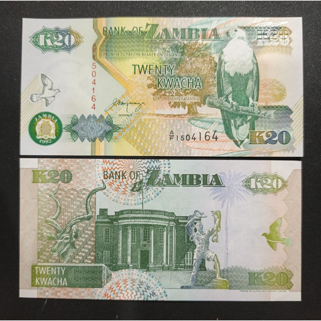 Uang Kertas Asing Zambia 20 kwacha