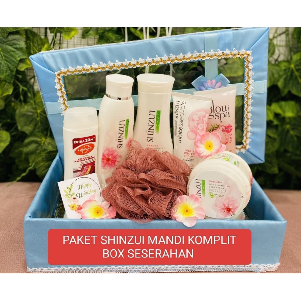 PAKET SESERAHAN SET MANDI SHINZUI MIX SPONS FREE BOX
