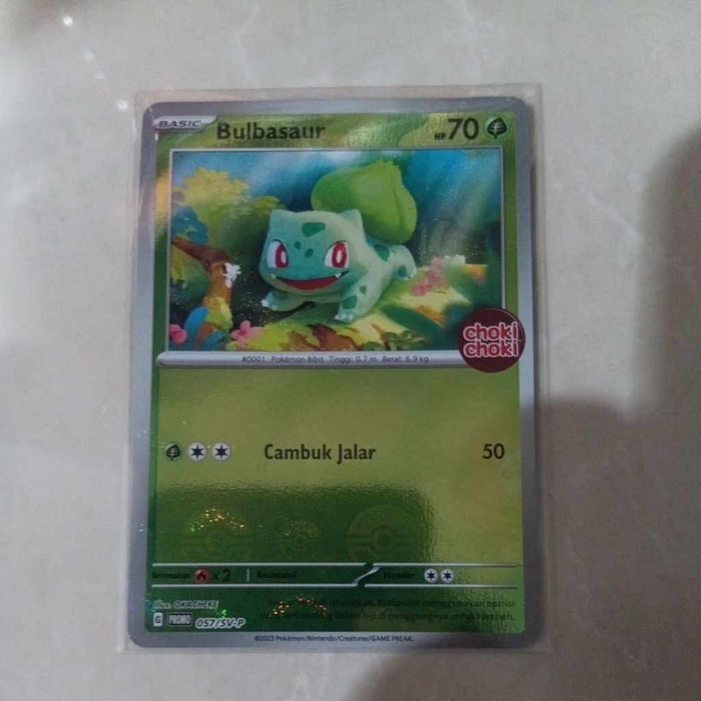 kartu pokemon×choki-choki bulbasaur(hologram)