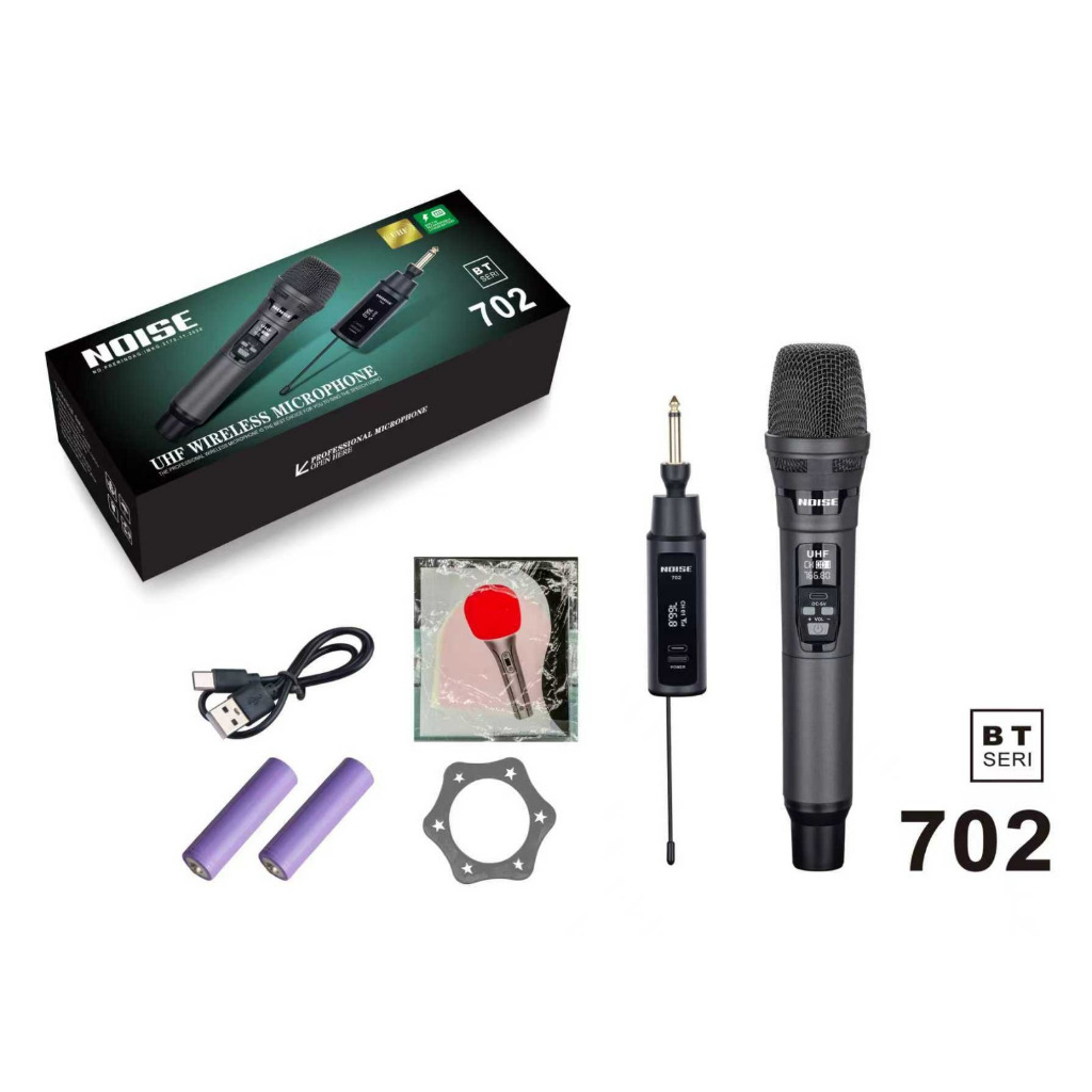 NOISE MIC WIRELESS BT-702 , MICROPHONE KARAOKE BT 702 SINGLE VOKAL JERNIH