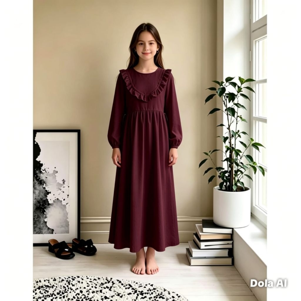 Gamis anak perempuan crinkle airflow