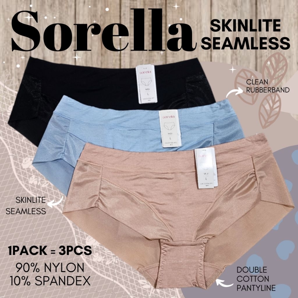 sorella skinlite seamless panty pack/celana dalam wanita branded katun murah