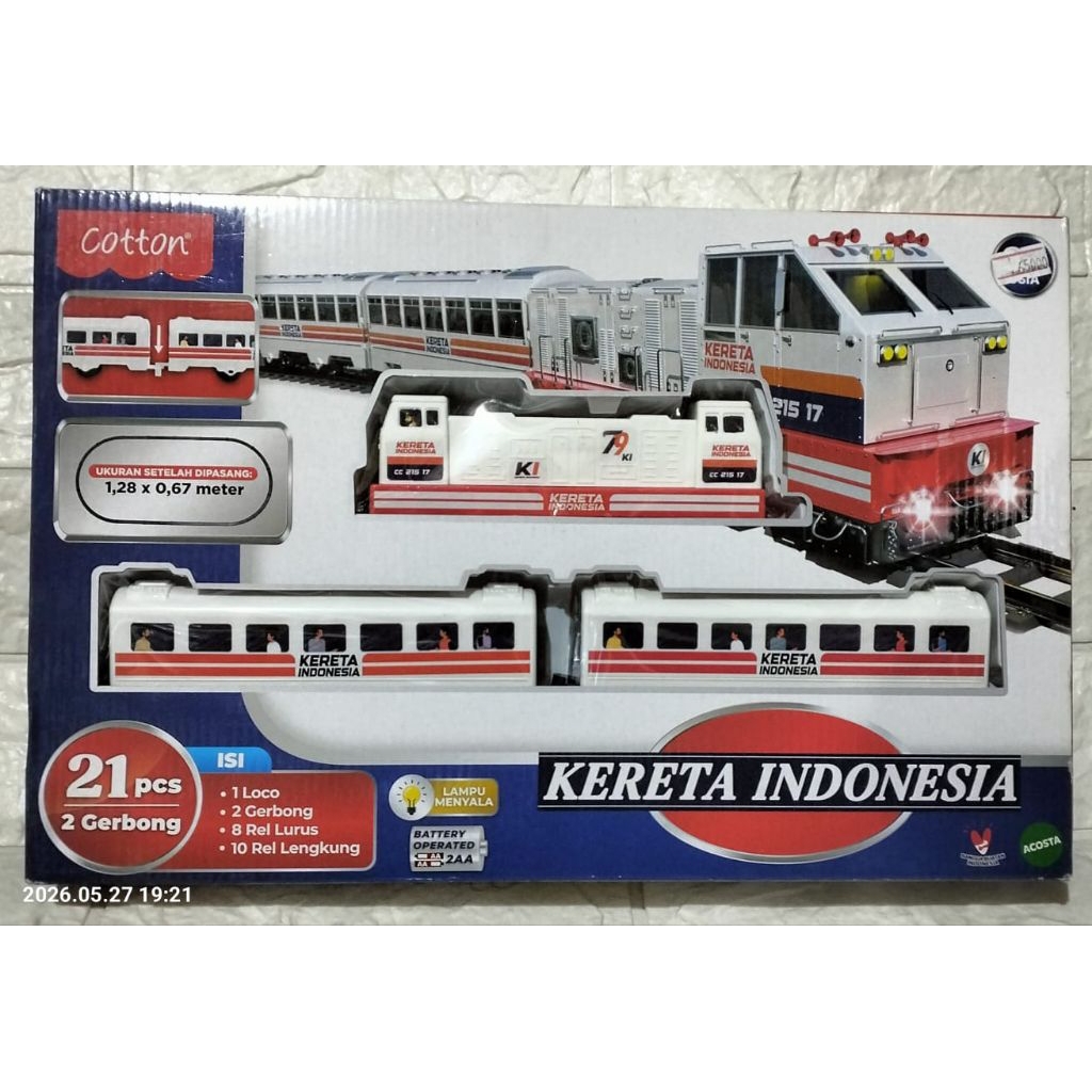 mainan kereta api indonesia lengkap rel lampu set rakit kereta